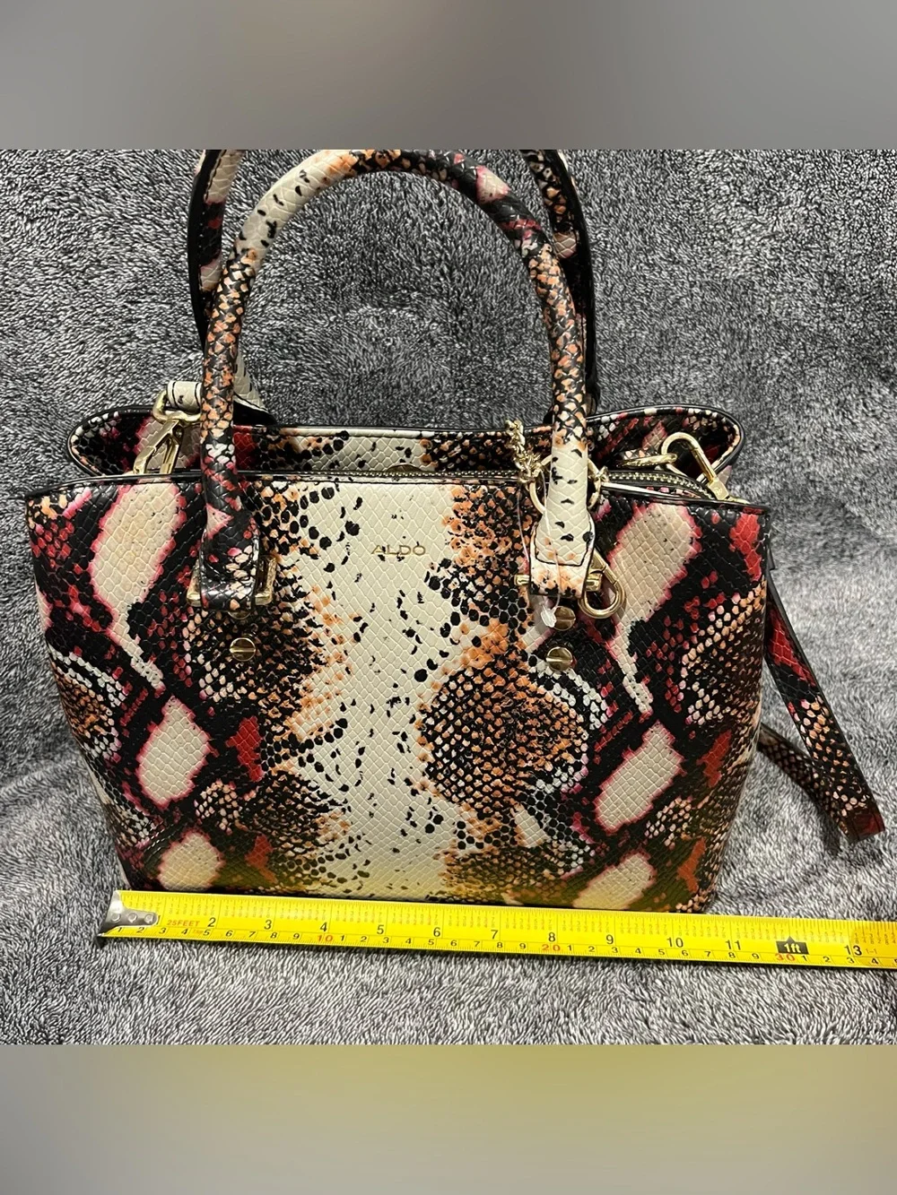 ALDO Legoiri Top Handle Bag (Red/Multicolor Snakeskin variant)